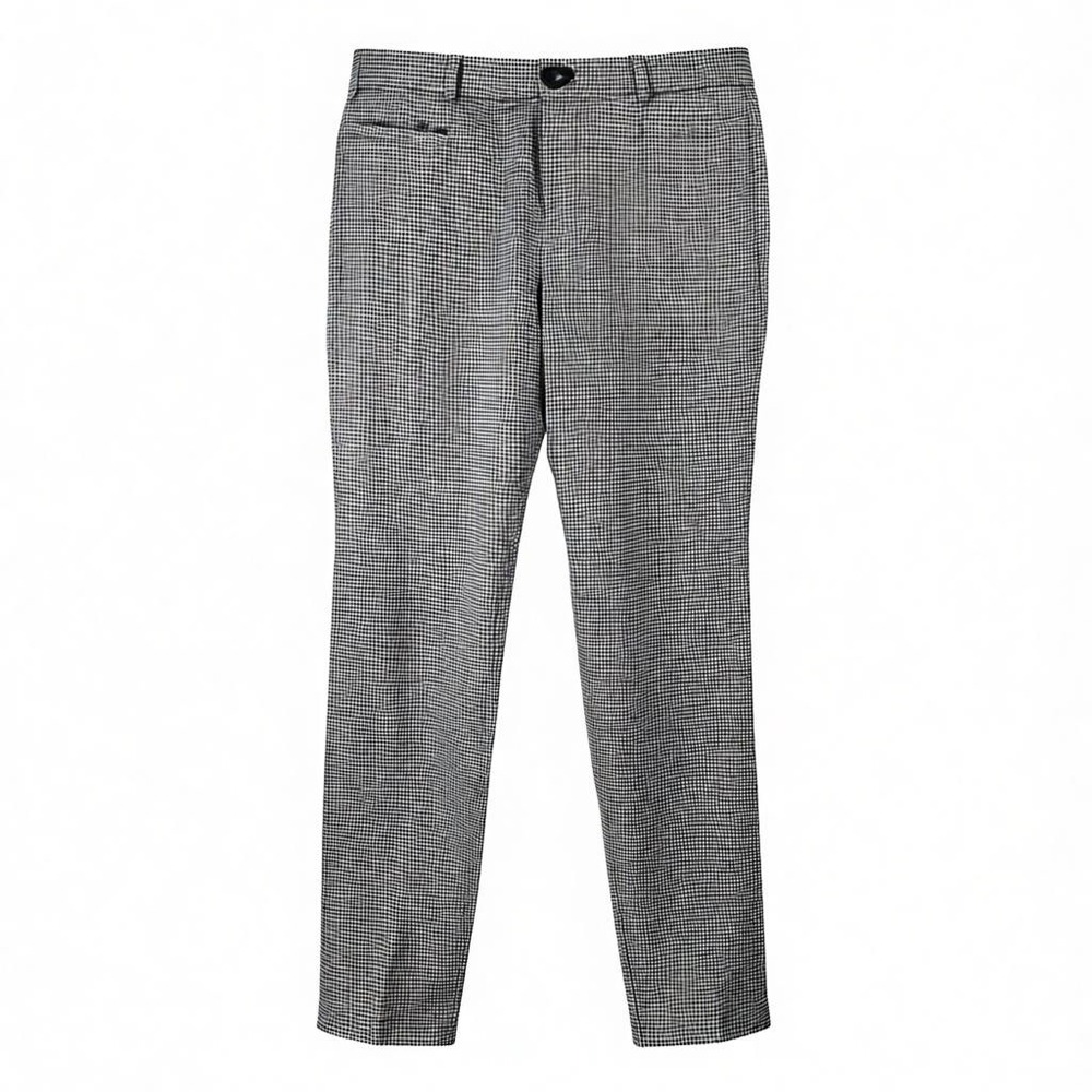 Banana Republic Sloan Houndstooth Pants Women Size 10 Black White Slim Fit - Picture 1 of 5